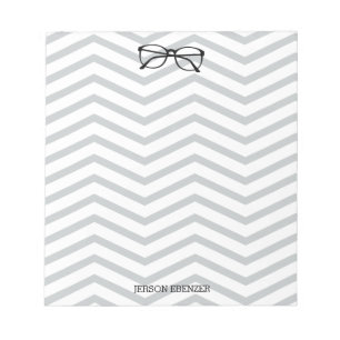 Bloc De Notas Nerdy Eyeglass Leyendo Masculina Chevron