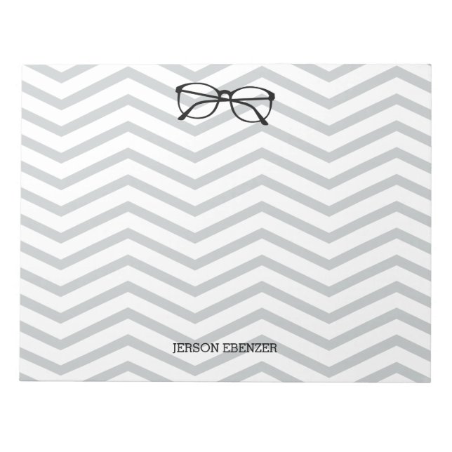 Bloc De Notas Nerdy Geekery Personalizada Chevron (Frente)
