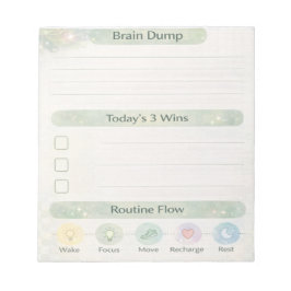 Bloc De Notas Neurodiversity Brain Dump Daily Check | Sage Green