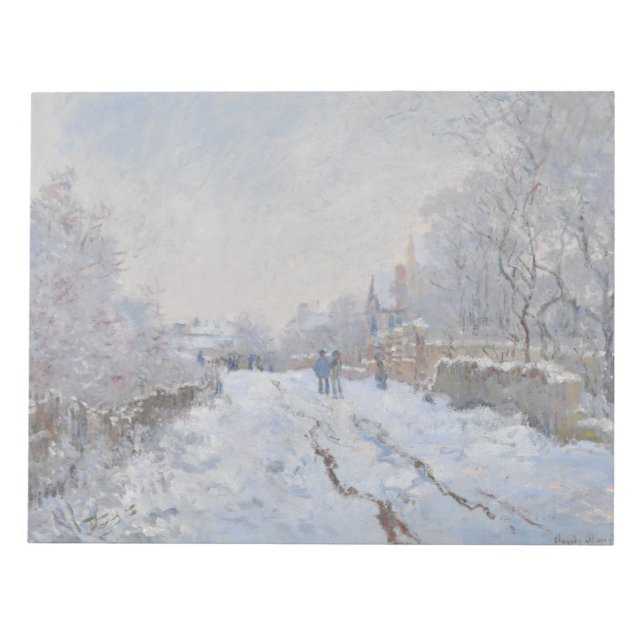 Bloc De Notas Nieve en Argenteuil (por Claude Monet) (Frente)