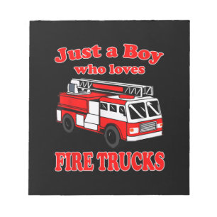 Bloc De Notas Niño que ama a bomberos y niños bomberos