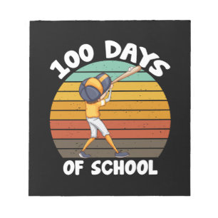 Bloc De Notas Niños 100 días de escuela niños día 100 béisbol