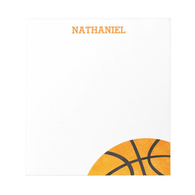 Bloc De Notas Niños Basketball Deportes Naranja personalizado Gu (Frente)