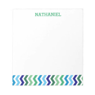 Bloc De Notas Niños Chevron Personalizado Chevron Moderno Chicos