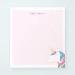 Bloc De Notas Niños con unicornio en cuta personalizados<br><div class="desc">A tu niñita le encantará esta pancarta personalizada de unicornio. Este bonito diseño para los niños presenta un unicornio colorido sobre un suave fondo rosado. Cambie fácilmente el estilo de fuente y el color utilizando las herramientas de plantilla en línea.</div>