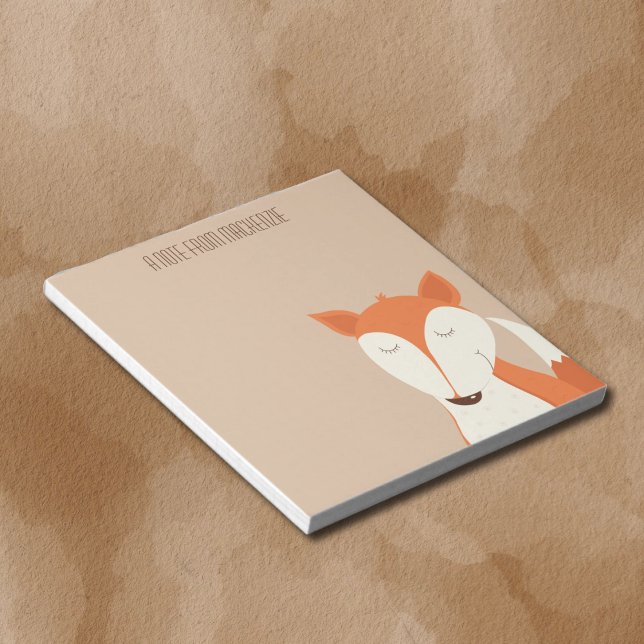 Bloc De Notas Niños de animales de la comunidad maderera Cute Re (Red Fox Customized Notepad - Sized 5-1/2 x 6 inches)
