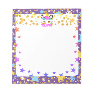 Bloc De Notas Niños personalizados de Mermaid Unicorn
