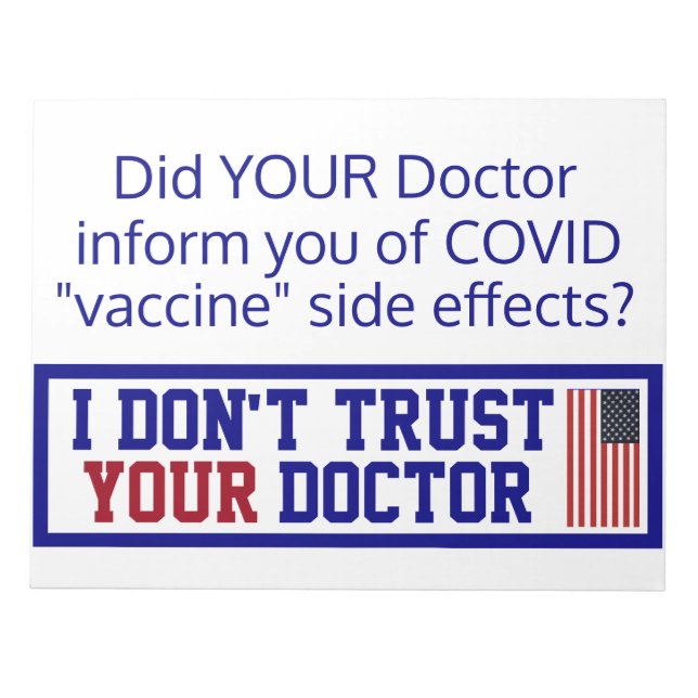 Bloc De Notas No confío en su Médica (Frente)