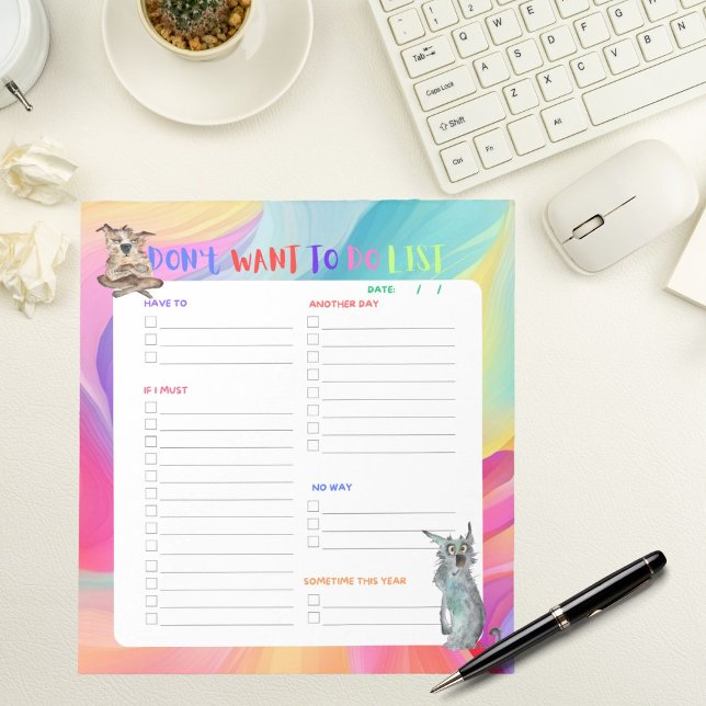 Bloc De Notas No quiero enumerar tareas domésticas (dont do list
)