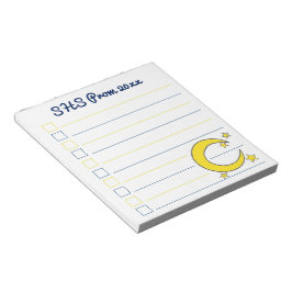 Bloc De Notas Noche amarilla cielo azul luna creciente de la lun