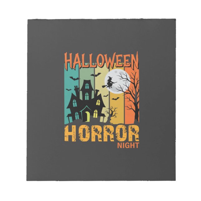 Bloc De Notas Noche de Terror de Halloween Casa Embrujada Vector (Frente)