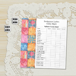 Bloc De Notas Noche de Yahtzee con impresión de patchwork colori