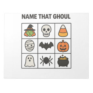 Bloc De Notas Nombra a ese Ghoul Halloween Juego de Bingo Iconos
