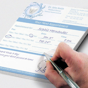 Bloc De Notas Nombramiento médico de dentadura dental dental