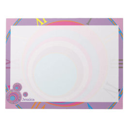 Bloc De Notas Nombrar números romanos Reloj rosa morado azul gir