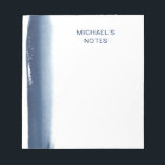 Bloc De Notas Nombre acuático simple Navy Blue Modern<br><div class="desc">Tablero moderno con un toque de color azul marino a lo largo del lado izquierdo con tu nombre en la parte superior azul marino sobre un fondo blanco. Un diseño simple y masculino que es genial para una persona creativa como un artista,  pero también para muchas otras profesiones.</div>
