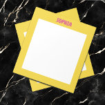 Bloc De Notas Nombre amarillo y rosa caliente de la chica<br><div class="desc">El nombre personalizado de la banda amarilla y rosa caliente para todos los chicas lindos.</div>