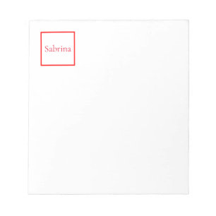 Bloc De Notas Nombre clásico profesional personalizado blanco ro