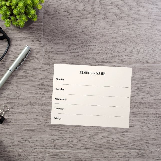 Bloc De Notas Nombre comercial beige del calendario de la semana (Subido por el creador)