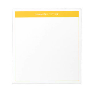Bloc De Notas Nombre de borde simple amarillo moderno