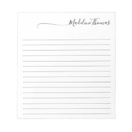 Bloc De Notas Nombre de caligrafía de guión elegante moderno