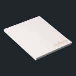 Bloc De Notas Nombre de caligrafía Minimalista personalizada Rub<br><div class="desc">Nombre de caligrafía Minimalista personalizada Rubor Tan Notepad</div>