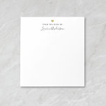 Bloc De Notas Nombre de caligrafía moderna del corazón dorado<br><div class="desc">Billete de diseño personalizado con diseño moderno y sencillo de corazón dorado con su nombre caligráfico personalizado.</div>