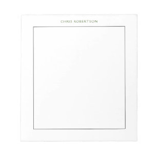 Bloc De Notas Nombre de caligrafía negro blanco personalizado