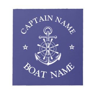 Bloc De Notas nombre de capitán de barco personalizado marina ma