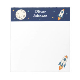 Bloc De Notas Nombre de Cohete Espacial Personalizado Escuela