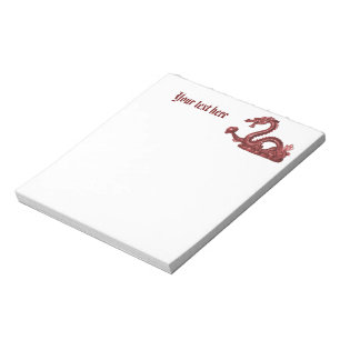 Bloc De Notas Nombre de dragón chino personalizado Diseño de fan