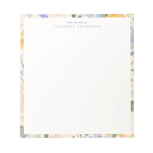 Bloc De Notas Nombre de escritorio personalizado con flores de a