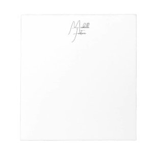 Bloc De Notas Nombre de escritura a mano minimalista moderno pro