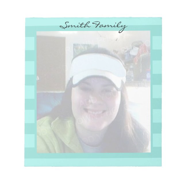 Bloc De Notas Nombre de familia personalizada de la foto (Frente)