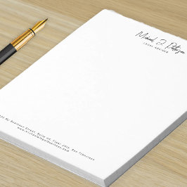 Bloc De Notas nombre de guión comercial simple elegante profesio