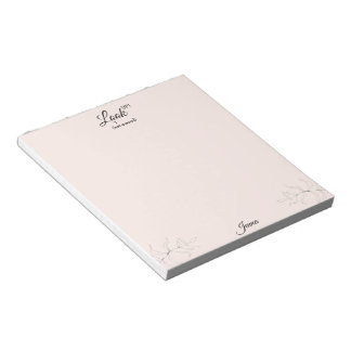 Bloc De Notas Nombre de guión personalizado Christian Blush