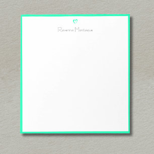 Bloc De Notas Nombre de guión personalizado de borde verde espum