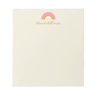 Bloc De Notas Nombre de guión personalizado simple retro arco ir