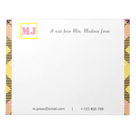 Bloc De Notas Nombre de guión profesional elegante Monograma Tar