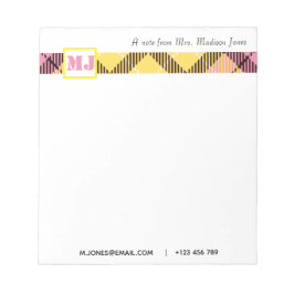 Bloc De Notas Nombre de guión profesional Monograma moderno