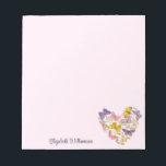 Bloc De Notas Nombre de guión rosado del Pastel Femenino del Cor<br><div class="desc">Mezcla el corazón de las mariposas coloridas de los medios con elementos falsos purpurinas de oro,  adecuados para cualquier ocasión,  como El día de San Valentín,  Día de la Madre o cualquier otro día para mostrar tu amor y aprecio por alguien especial en tu vida.</div>