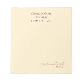 Bloc De Notas Nombre de Iglesia Personalizado He superado el Mun