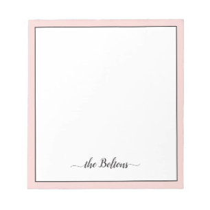 Bloc De Notas Nombre de la familia Personalizado Elegante Estaci