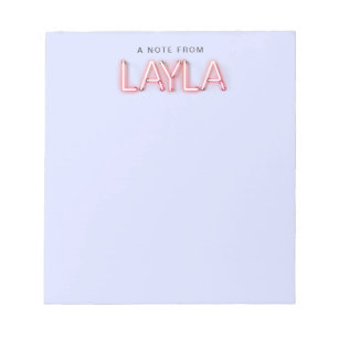 Bloc De Notas Nombre de Layla en la novedad de luces de neón bri