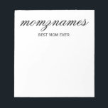 Bloc De Notas Nombre de mejor caligrafía de mamá de todos los ti<br><div class="desc">Celebra a las madres especiales en tu vida con nuestro diseño de nombre de caligrafía de mejor mamá de todos los tiempos, perfecto para el Día de la Madre, cumpleaños o cualquier ocasión para mostrar tu amor. Este regalo elegante y de personalizable es ideal para todas las mamás, ya sean...</div>