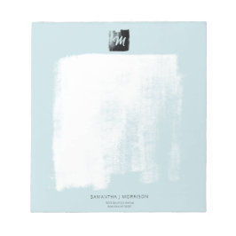 Bloc De Notas Nombre de Monograma Formal Azul Artístico Único El