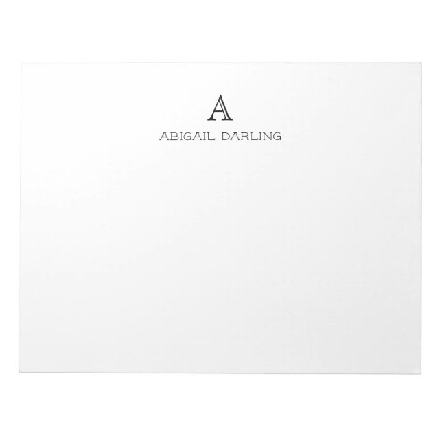 Bloc De Notas Nombre de monograma tradicional (Frente)