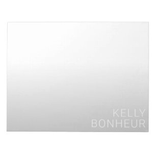 Bloc De Notas Nombre de Personalizable moderno   Gradiente gris