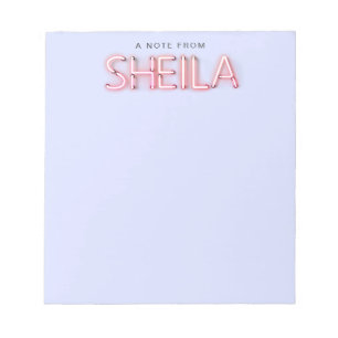 Bloc De Notas Nombre de Sheila en la novedad de luces de neón br