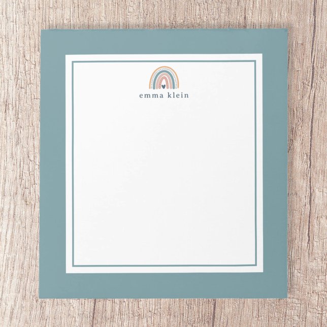 Bloc De Notas Nombre del arco iris rosa y azul del boho (Subido por el creador)